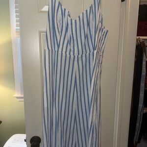Old Navy Strapless Blue and White Dress